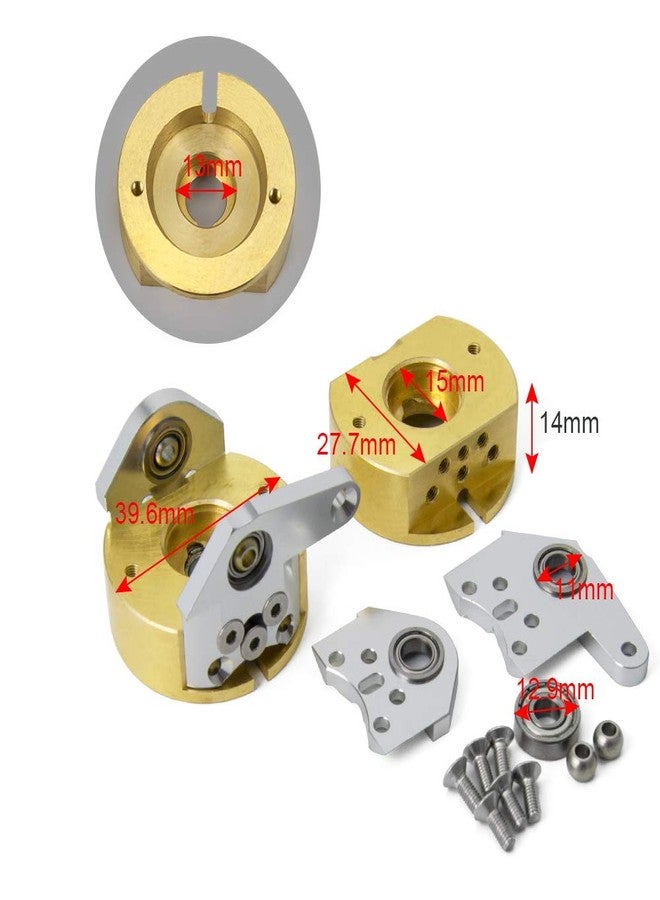 QUE-T 1 Pair Brass Steering Knuckles Weight for 1/10 Scale RC Wraith Axial 90018 Crawler Car - Image 2